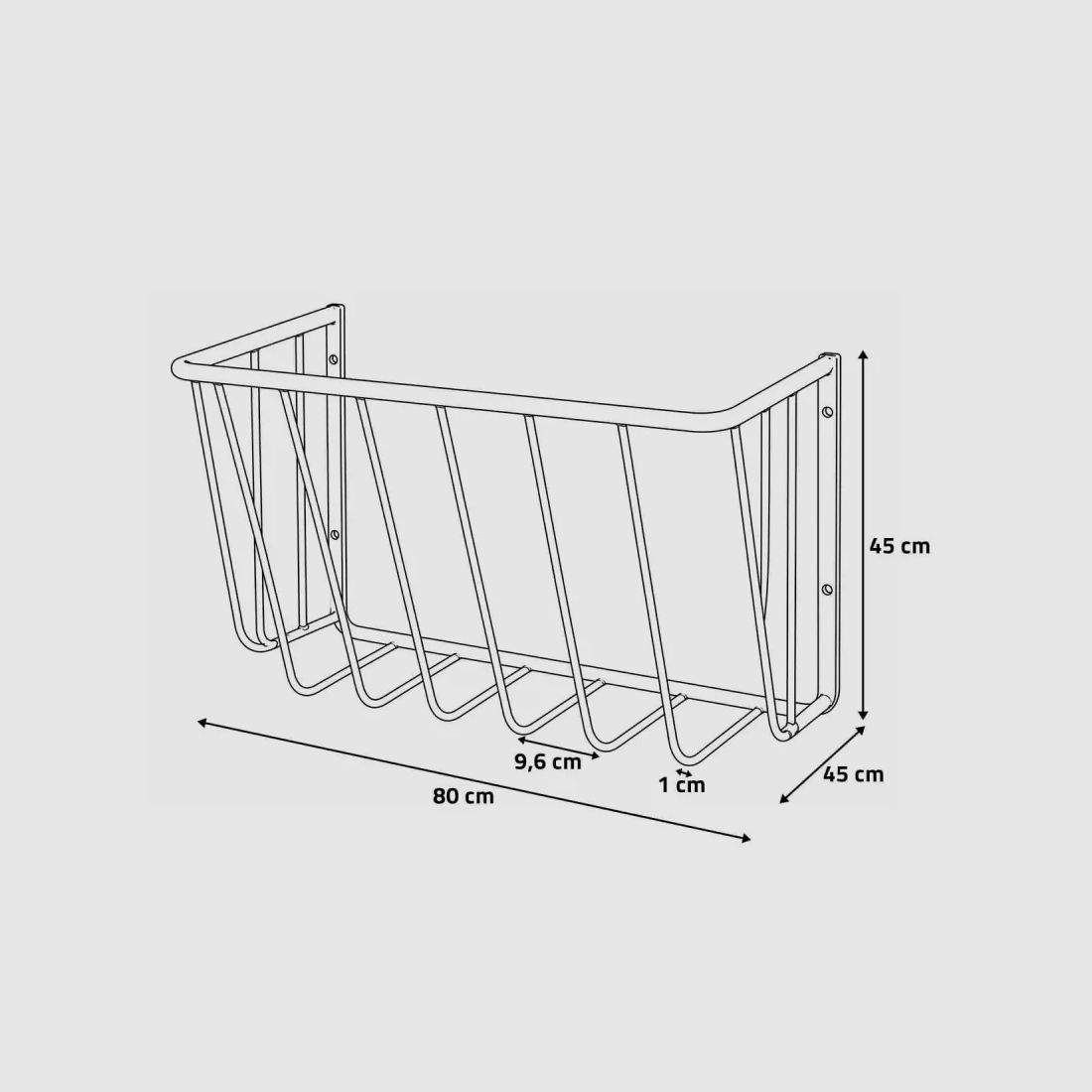 Wandfourniture Kerbl aus verzinktem Stahl, großes Modell, Bild 3 von 4