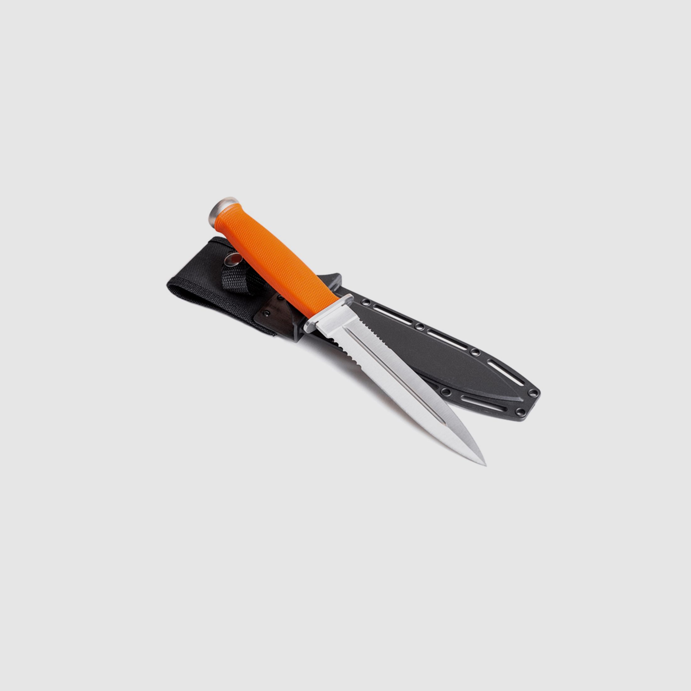 NeverLost coltello da caccia a doppia lama con fodero in plastica