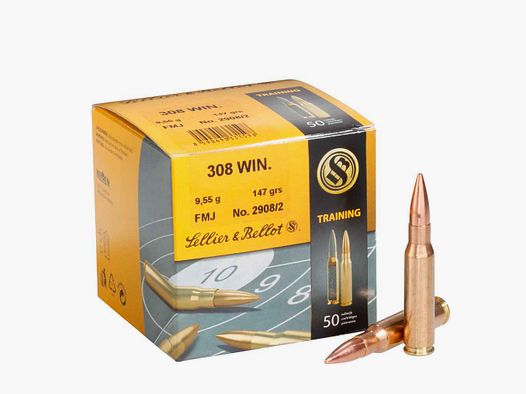 S&B .308 Win. Balas de Plomo 147 grs 50 disparos