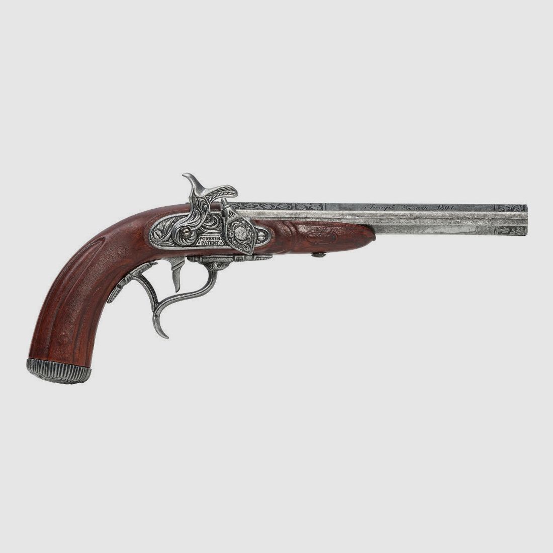 Flintlock percussion pistol