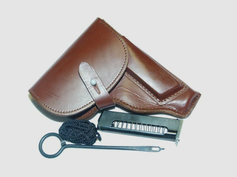 Holster Makarov torba skórzana, z magazynkiem, drążkiem czyszczącym i linką do chwytania