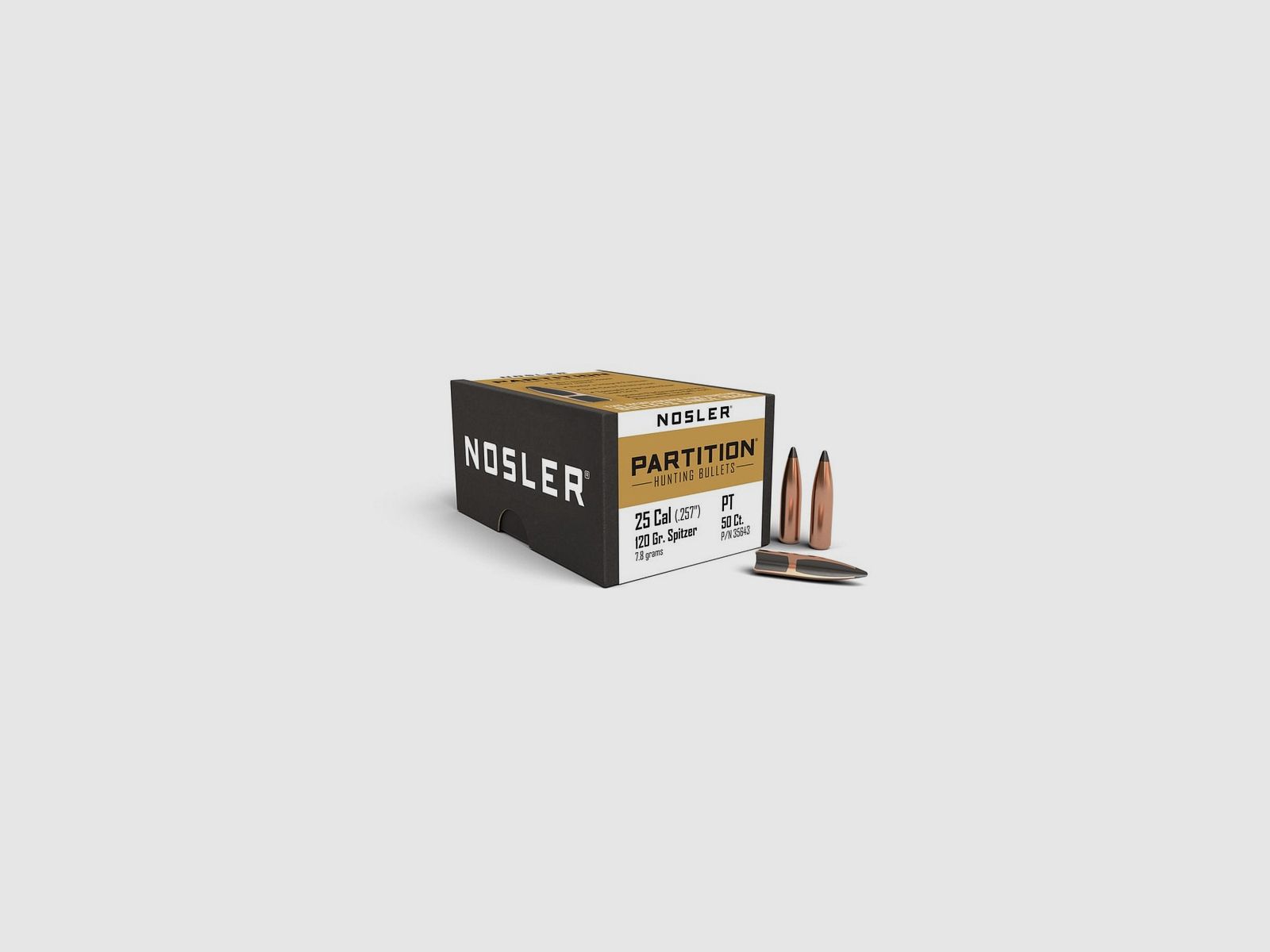 NOSLER GESCHOSSE 257" 120GR PARTITION SPITZER 50ST., Bild 2 von 2