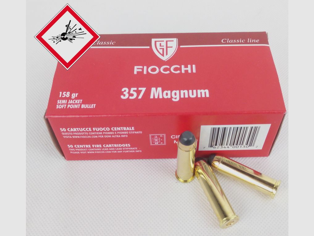 Cartouches de revolver Fiocchi .357 Magnum TM SJSP 158 grs