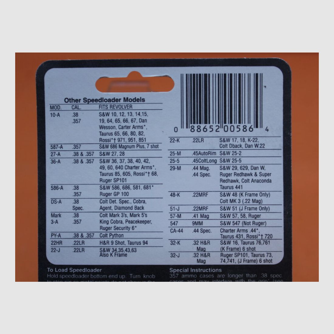 HKS. @HKS Speedloader Mod. 586-A per 6 cartucce .38Special/ .357Mag