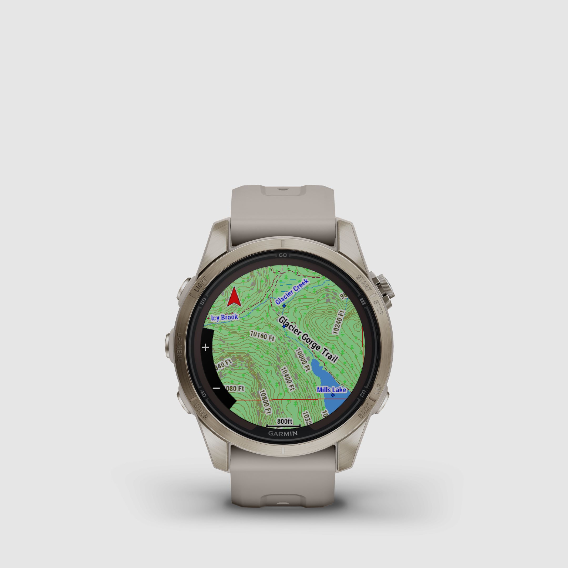 Garmin fēnix® 7S Pro – Sapphire Solar Edition, Beige/Oro chiaro con cinturino in silicone QuickFit® da 20 mm