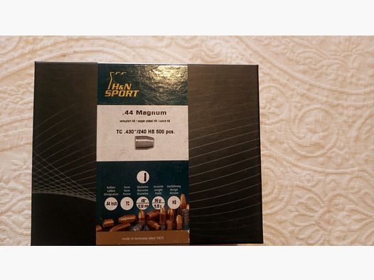 500 H&N Sport .44 Magnum .430" 240gr TC HS bullets NEW in original packaging