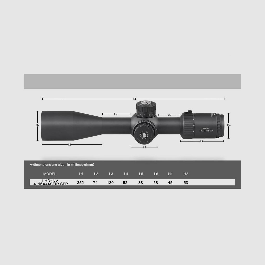 DISCOVERYOPT LHD-NV 4-16X44SFIR FFP Zielfernrohr + Montage, Bild 5 von 8