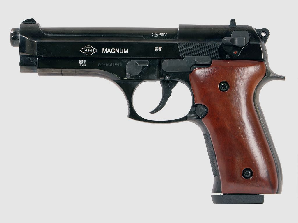 Holzgriffschalen fĂĽr Schreckschuss-, Gas-, Signalpistolen Ekol Firat Magnum und Compact glatt