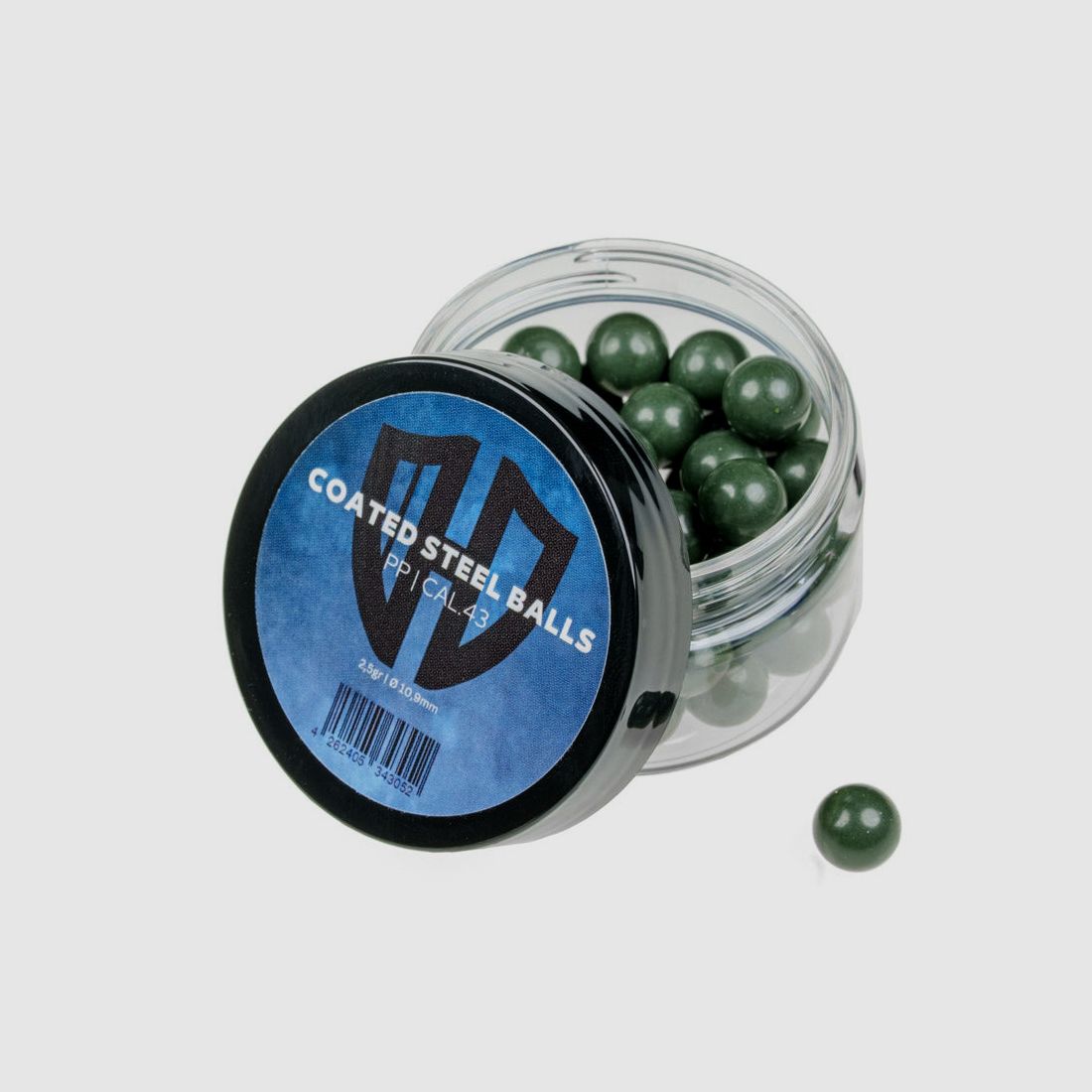 50x COATED STEEL BALLS | PP | 2,5gr. | Stahlkern mit Kunststoffmantel | 10,9mm | Cal.43 | Walther PPQ M2 | T4E TPM1