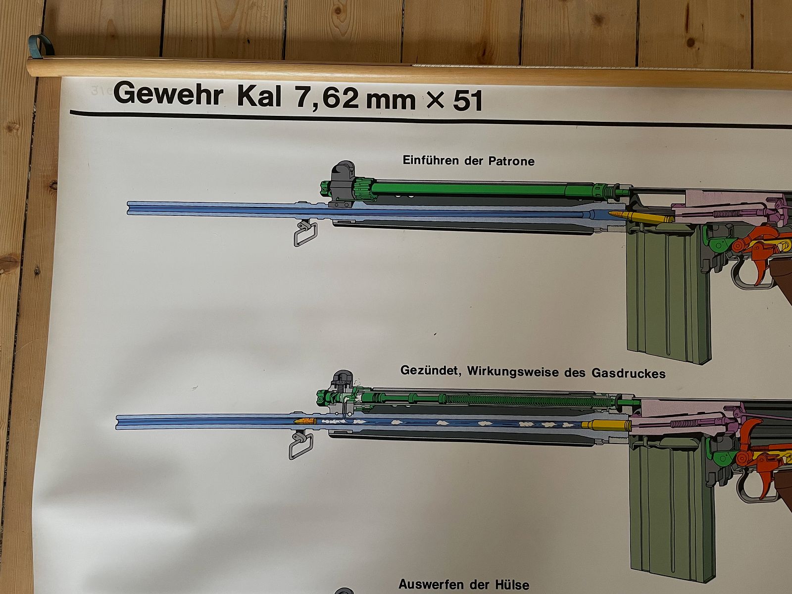 Lehrtafel FN FAL /G1 / 7,62x51, ORIGINALSTÜCK, 120x80 cm!!!