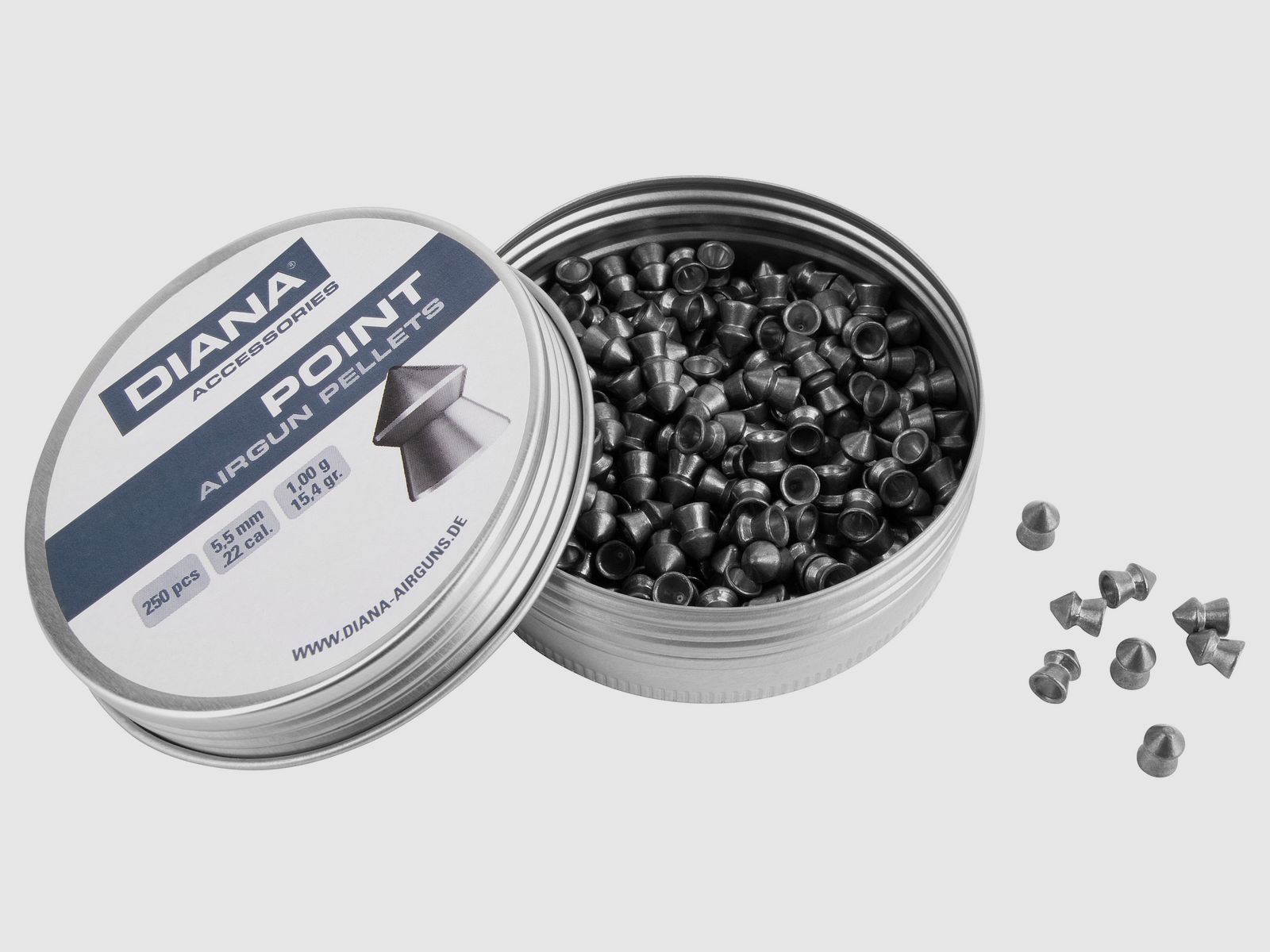 DIANA Spitzkopf Diabolos lisos 5,5mm 250 piezas