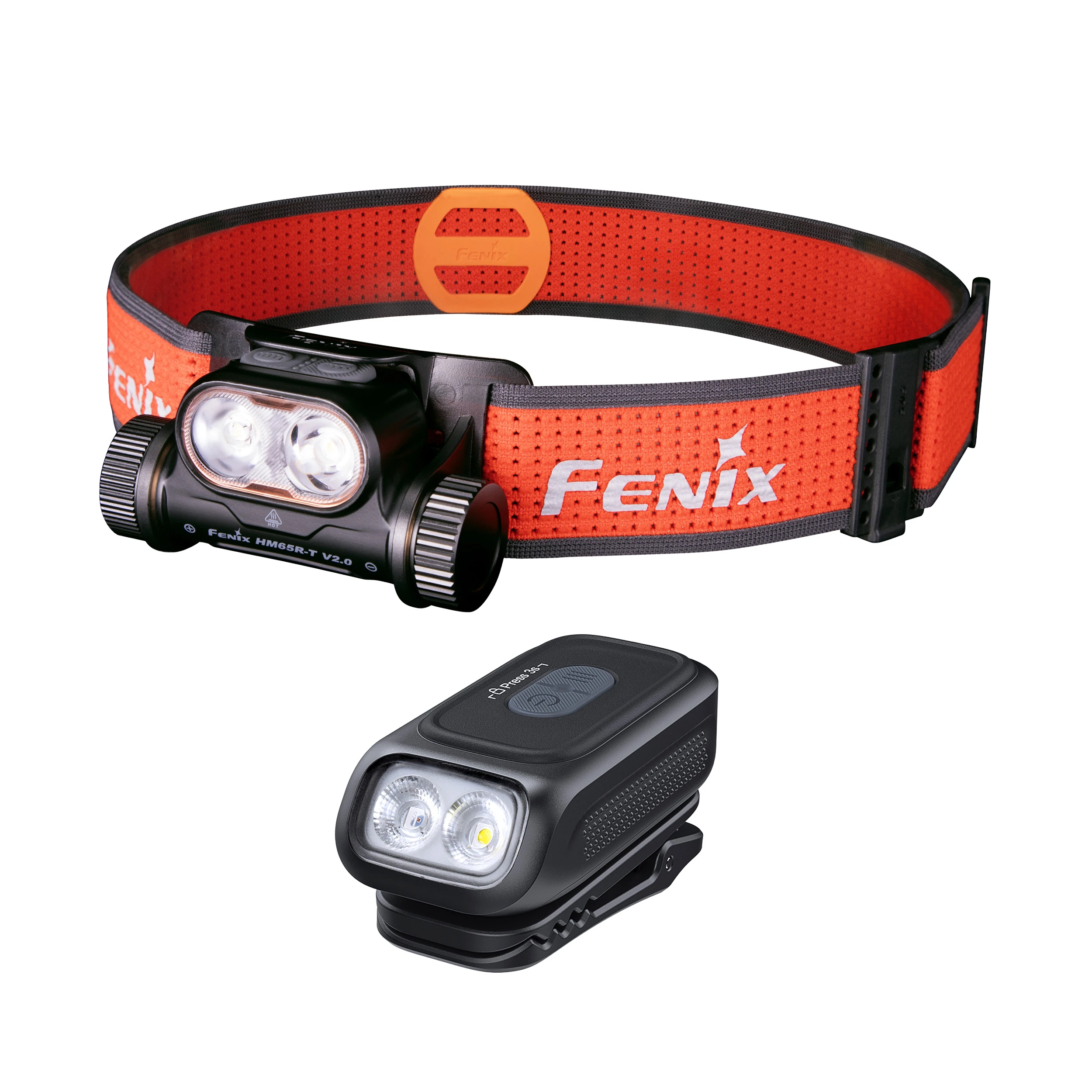 Zaklampenset Fenix HM65R-T V2.0 + E04R zwart – 1600 lm, USB-C