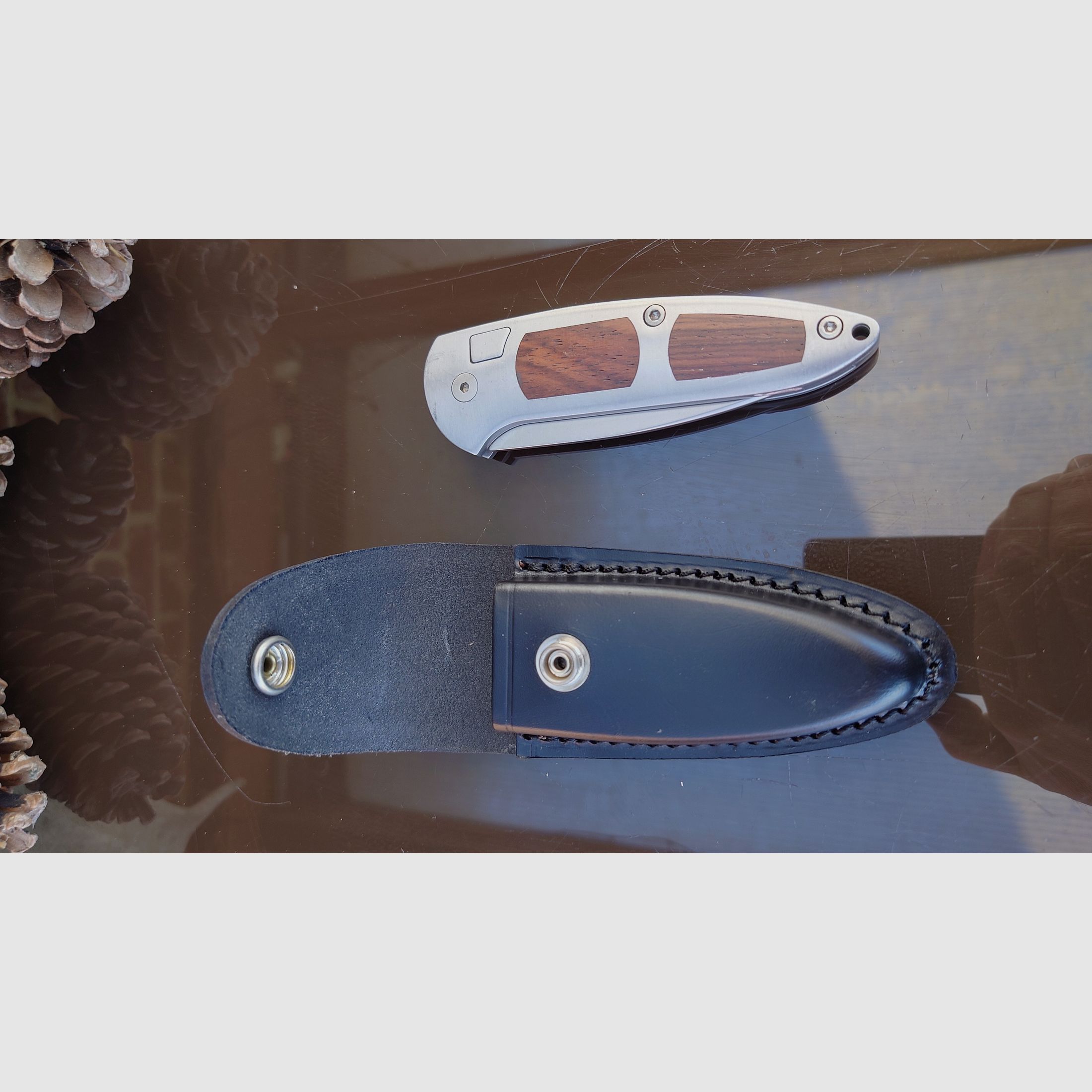 Speedlock I 2.0 Wüsteneisenholz con funda de cuero Böker Negro NUEVO Springer