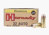 Hornady Custom .32 ACP 60GR XTP 25 cartridges