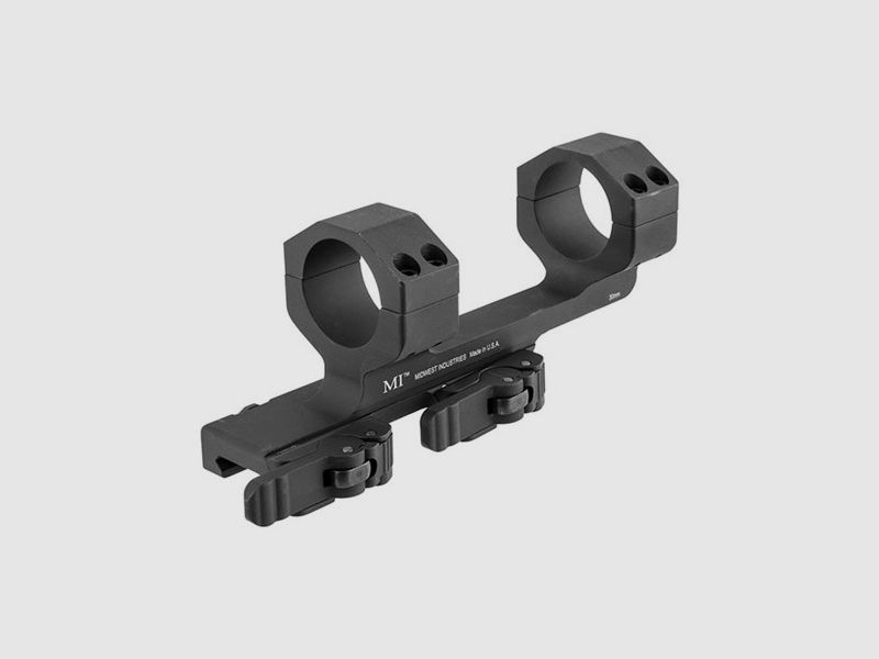 MIDWEST INDUSTRIES 30MM 1.5″ 0 MOA QD CANTILEVER MOUNT, BLACK, image 3 of 5
