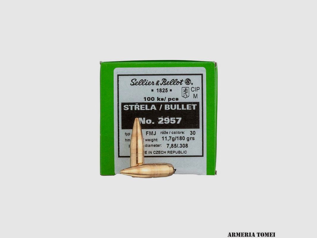 SELLIER&BELLOT GESCHOSSE Kal. 30 FMJ 180GR.