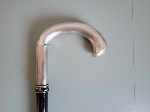Old walking stick - 800 silver - ebony - A. Stürm Vienna - 1920s - Austria