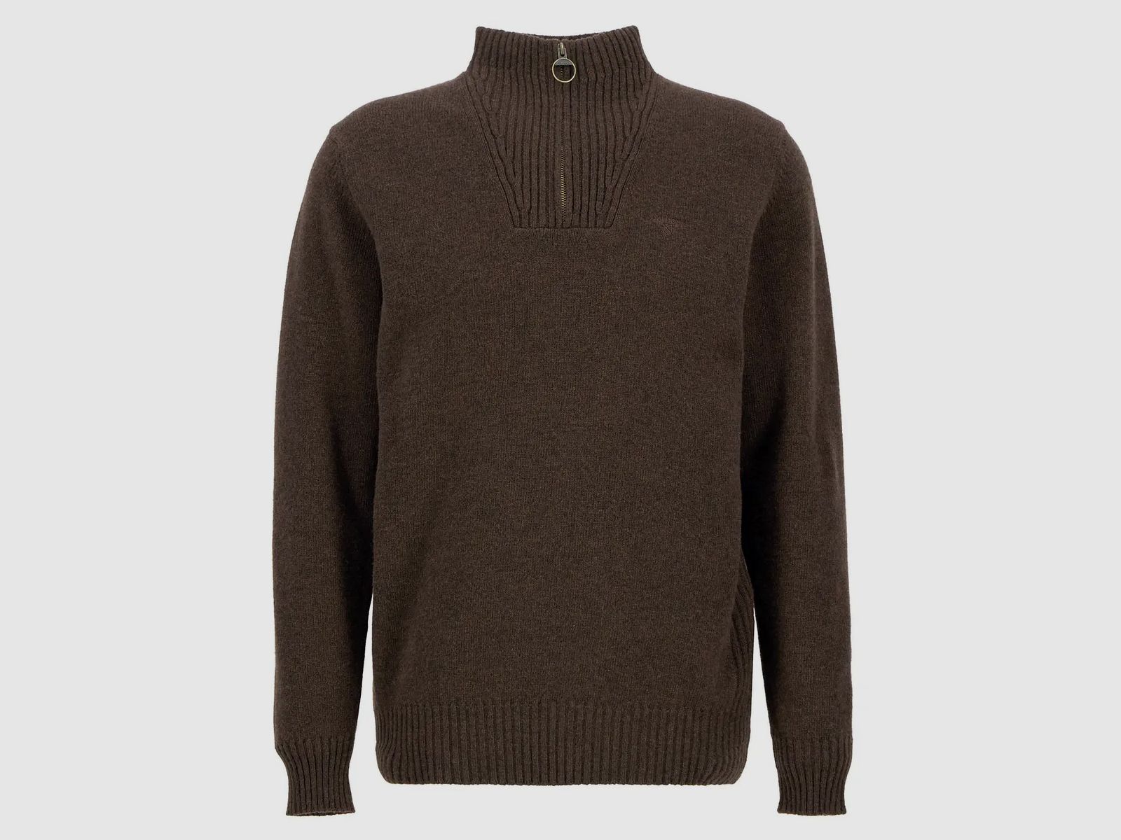 Barbour Essential Lambswool Half Zip Knit Dark Oak XL