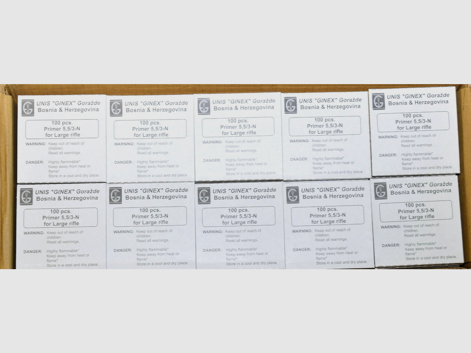 Ginex Large Rifle Caps – Paquete de 1000 piezas