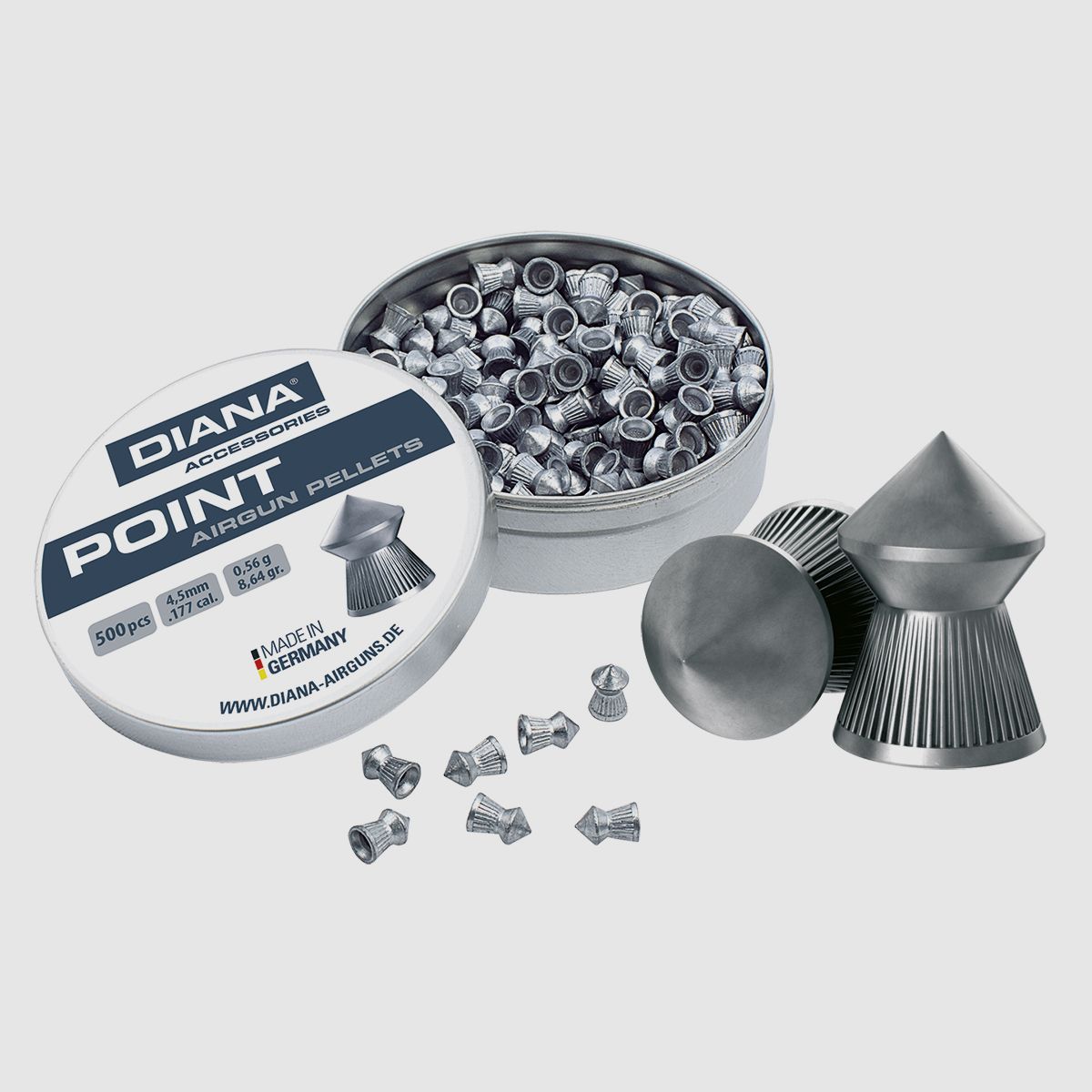 DIANA pointed head diabolo ribbed 4.5mm 500 pieces