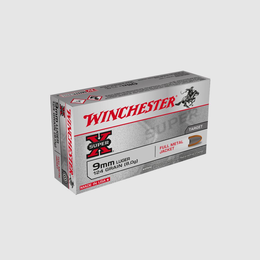 Winchester 9mm Luger FMJ Winchester Super X Target 124grs - 50Stk