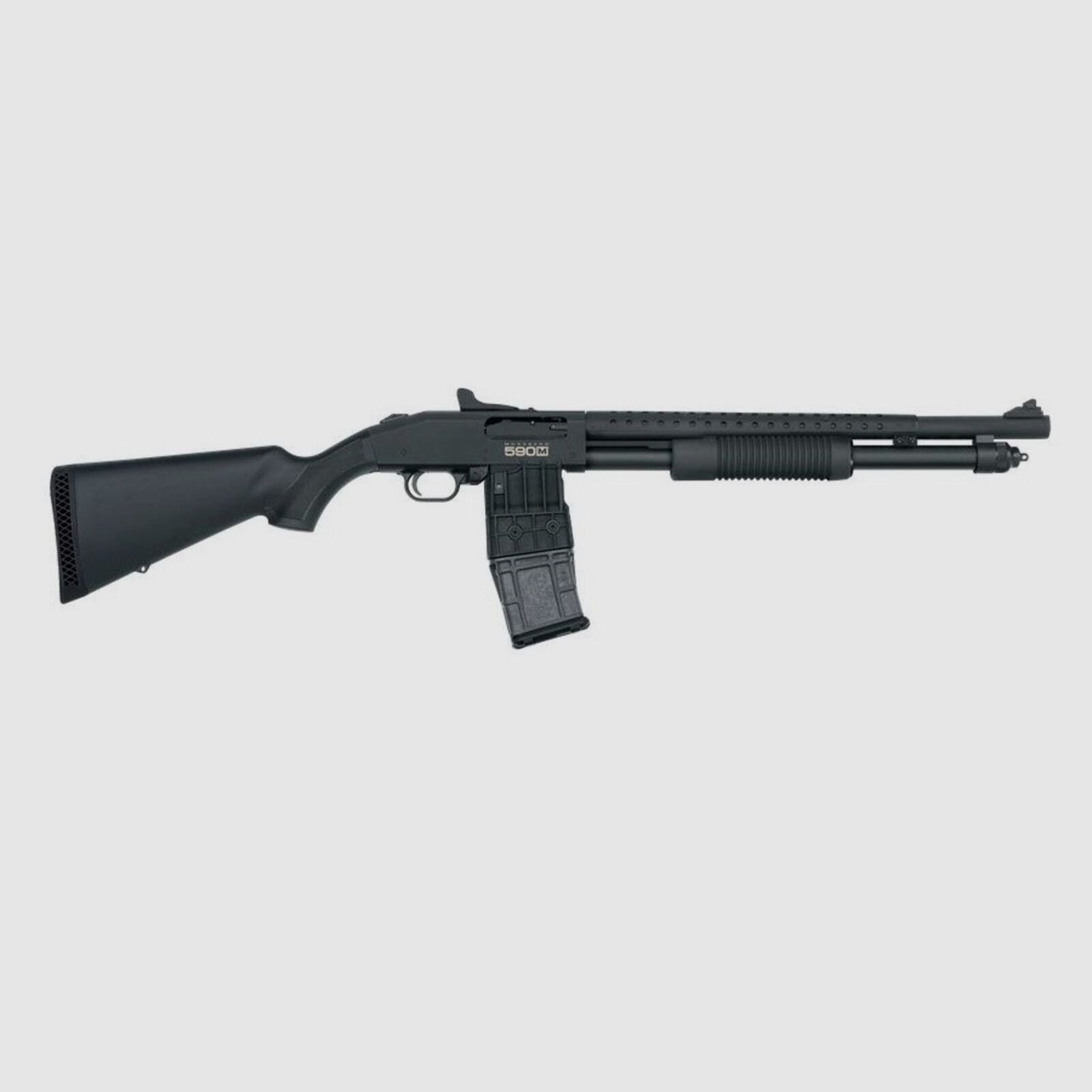 Mossberg 590M Mag-Fed 18.5" (5 pollici) Nero Ghostring 12/89