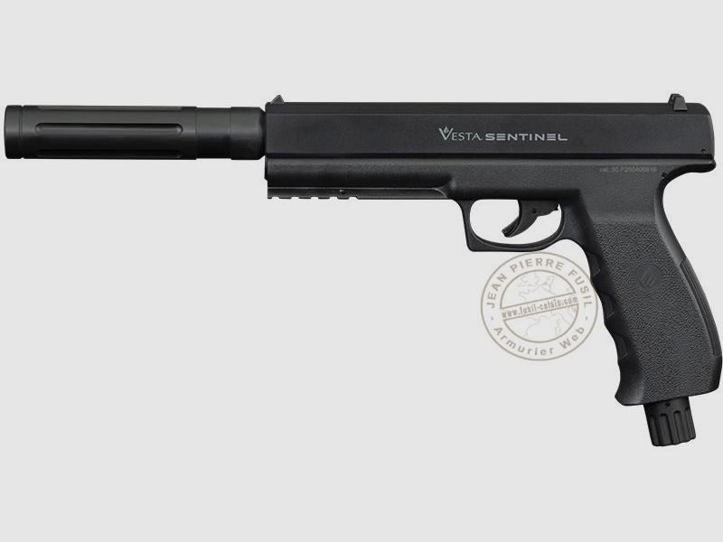 Pistolet CO2 à balles de caoutchouc VESTA DEFENSE SENTINEL + Extension TACHYON-S (19 Joules max), image 2 sur 10