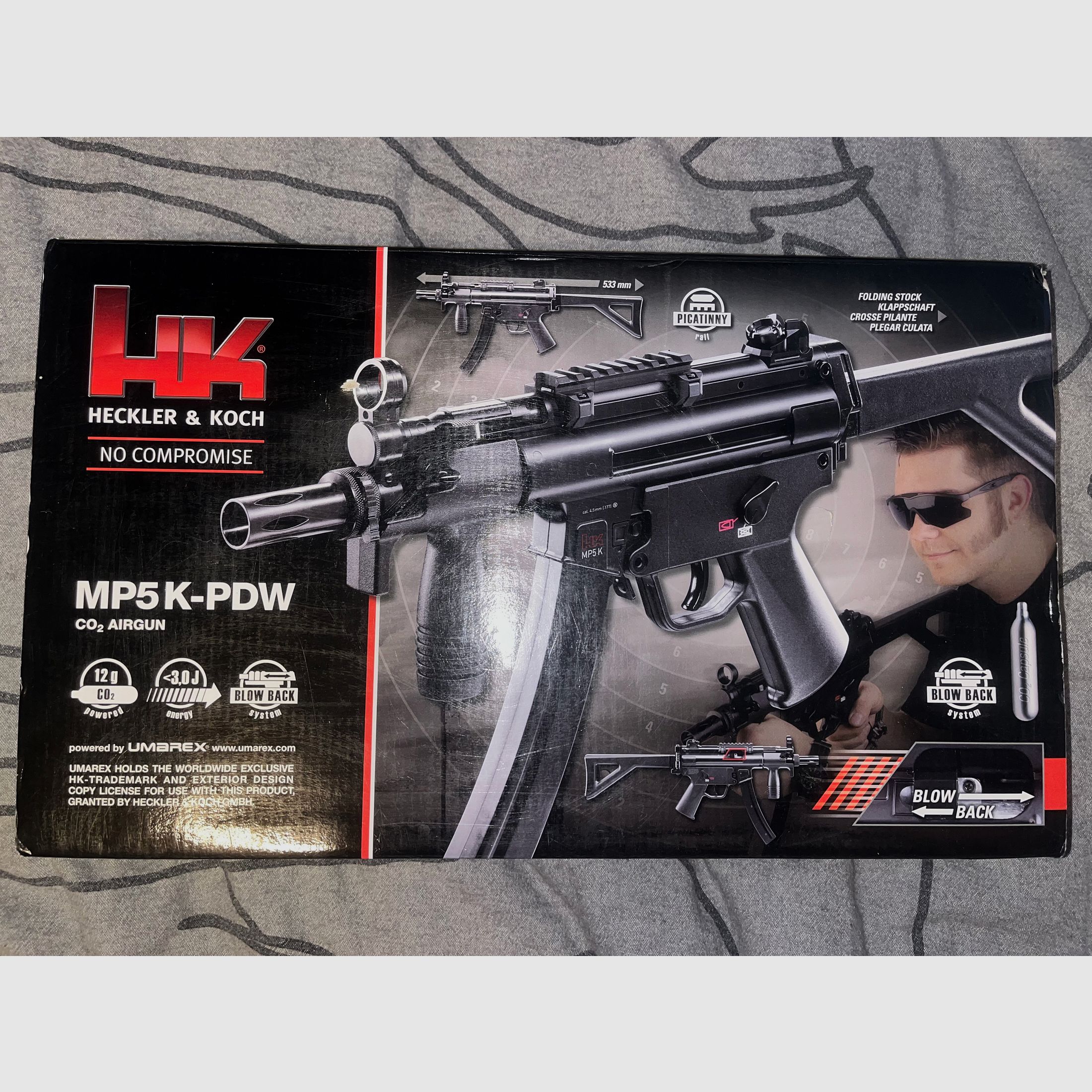 Heckler & Koch MP5 K-PDW CO2 Maschinenpistole 4,5 mm BB Blowback mit Ersatzmagazin 