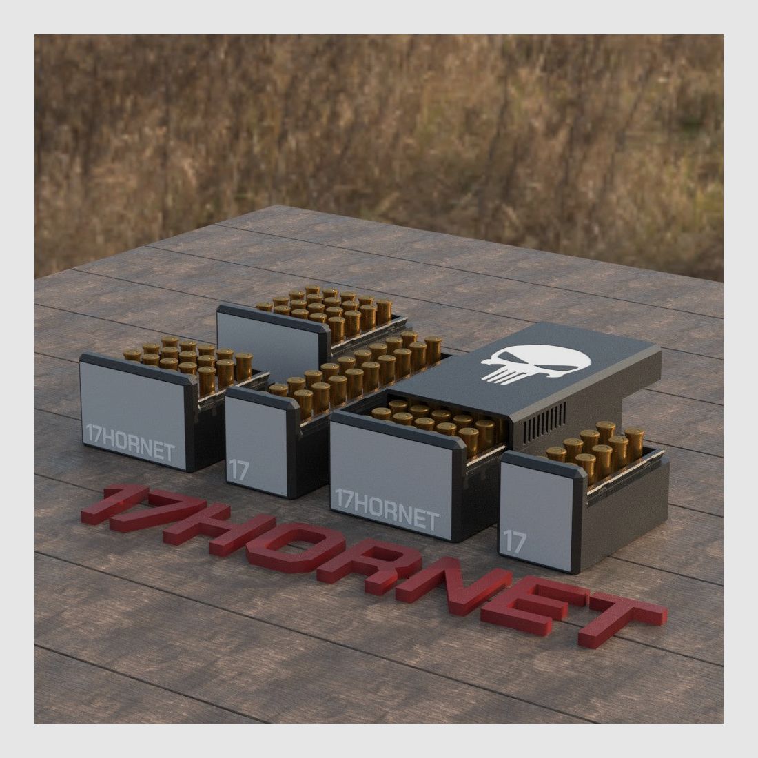 Filamelt Munitionsbox / Ammo Box .17 Hornet – Patronenbox für 50 Schuss, Made in Germany