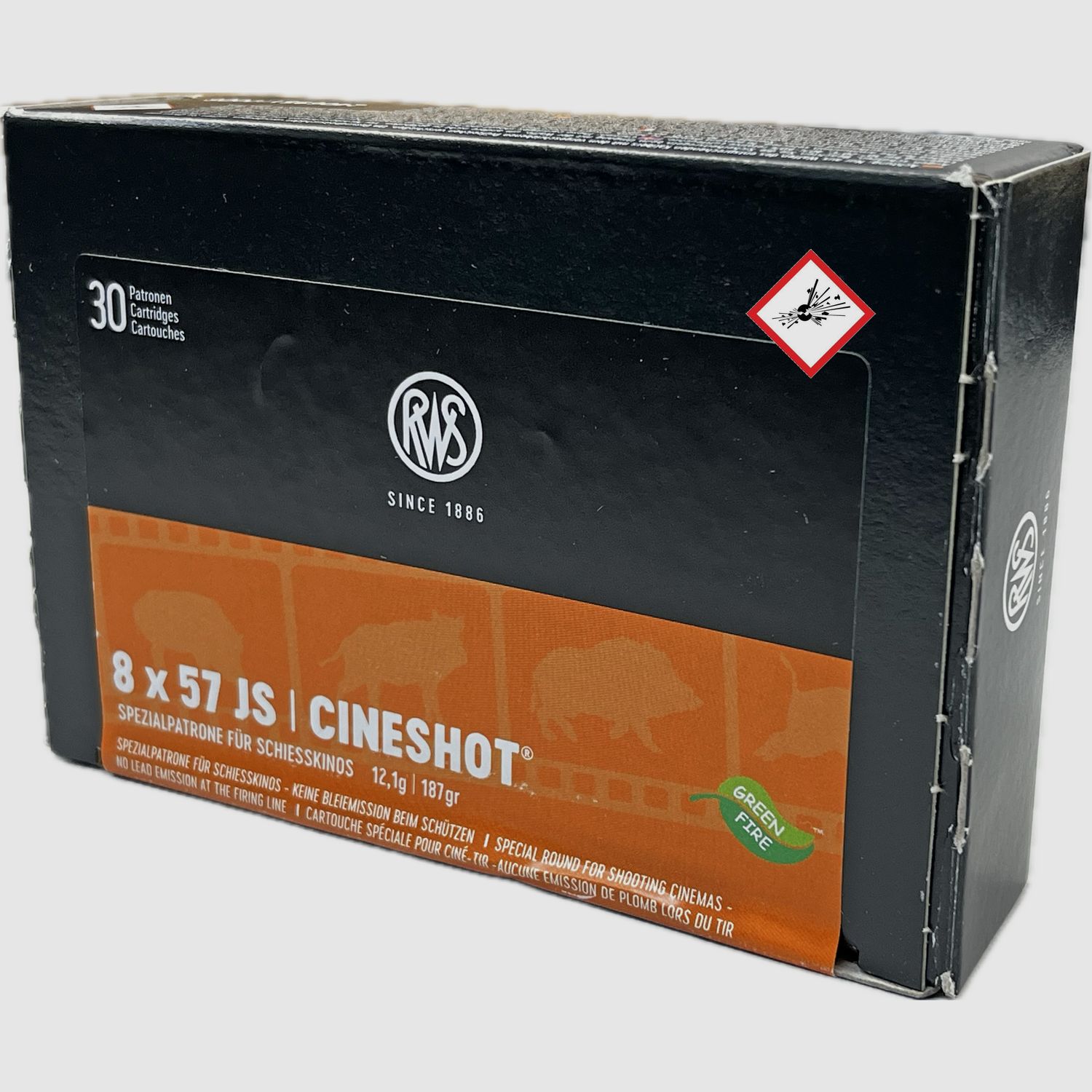 RWS hunting cartridge Cineshot cal. 8x57 JS 187grs/ 12.1g