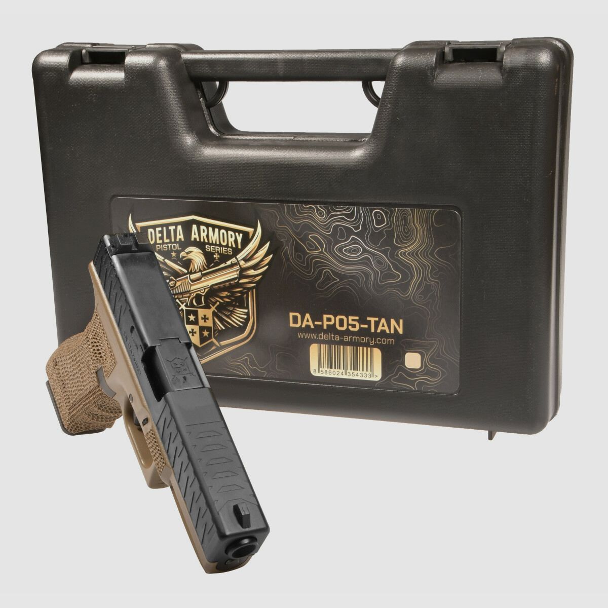 P05 GBB Airsoft Pistole in Tan | Delta Armory