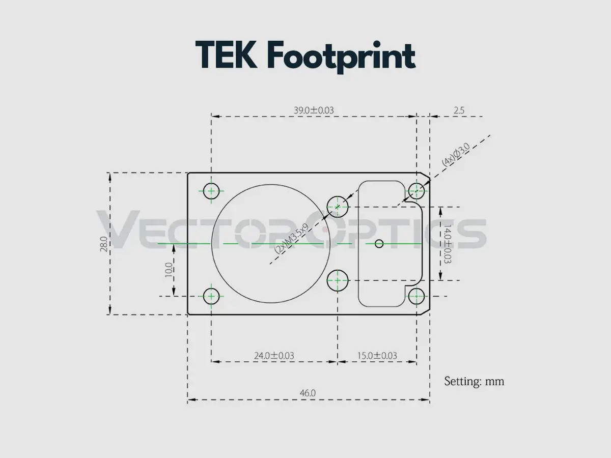 Vector Optics SCRA-67 Mount with TEK (Docter Sight) Footprint, 21mm Picatinny, h=28mm, image 2 of 5