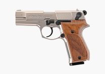 Walther P88, nickel, wooden grip scales