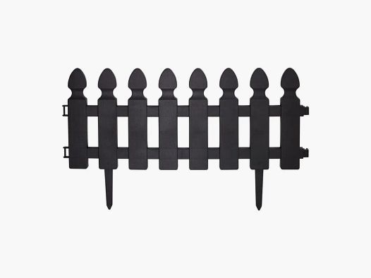 Set aus 6 Gartenzaun 50x30 cm Schwarz Matt