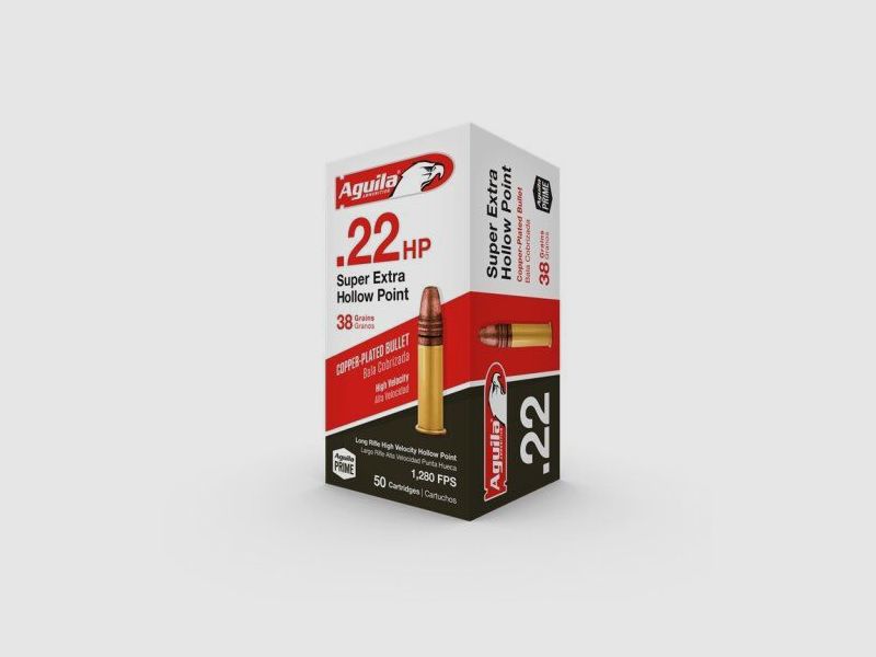 Munitions Aguila .22LR 38grs. HV HP