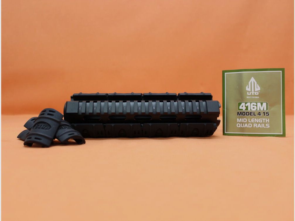 UTG - Leapers AR-15: Handguard/ 4-Rail-Systeem UTG (MNT-T416MA) Drop In Mid Length (M5) Alu Handschutz incl. Covers