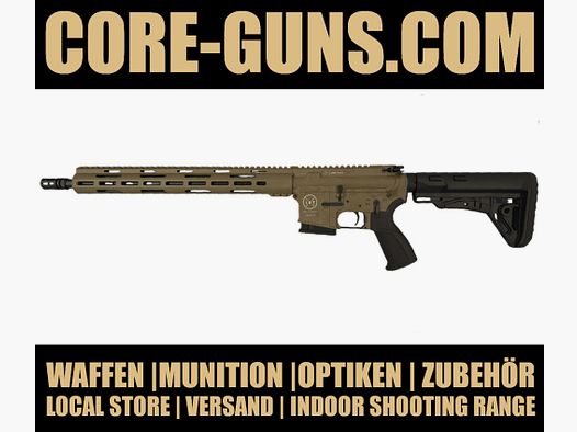 Lux Def Tec LDT L5 AR15 semi-automatic rifle 16.75" barrel length 223Rem in FDE special model with long handguard, Made in Germany RRP: €1769
