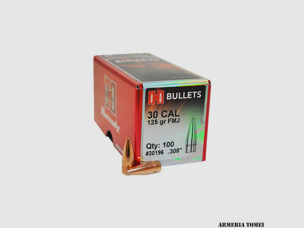 PALLE DA RICARICA – HORNADY – 30 Cal .308 125 gr FMJ (100 PZ)