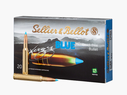 Sellier & Bellot 2003951 7x64 TXRG blue 9,7g 150grs 20 Stück bleifrei Büchsenmunition