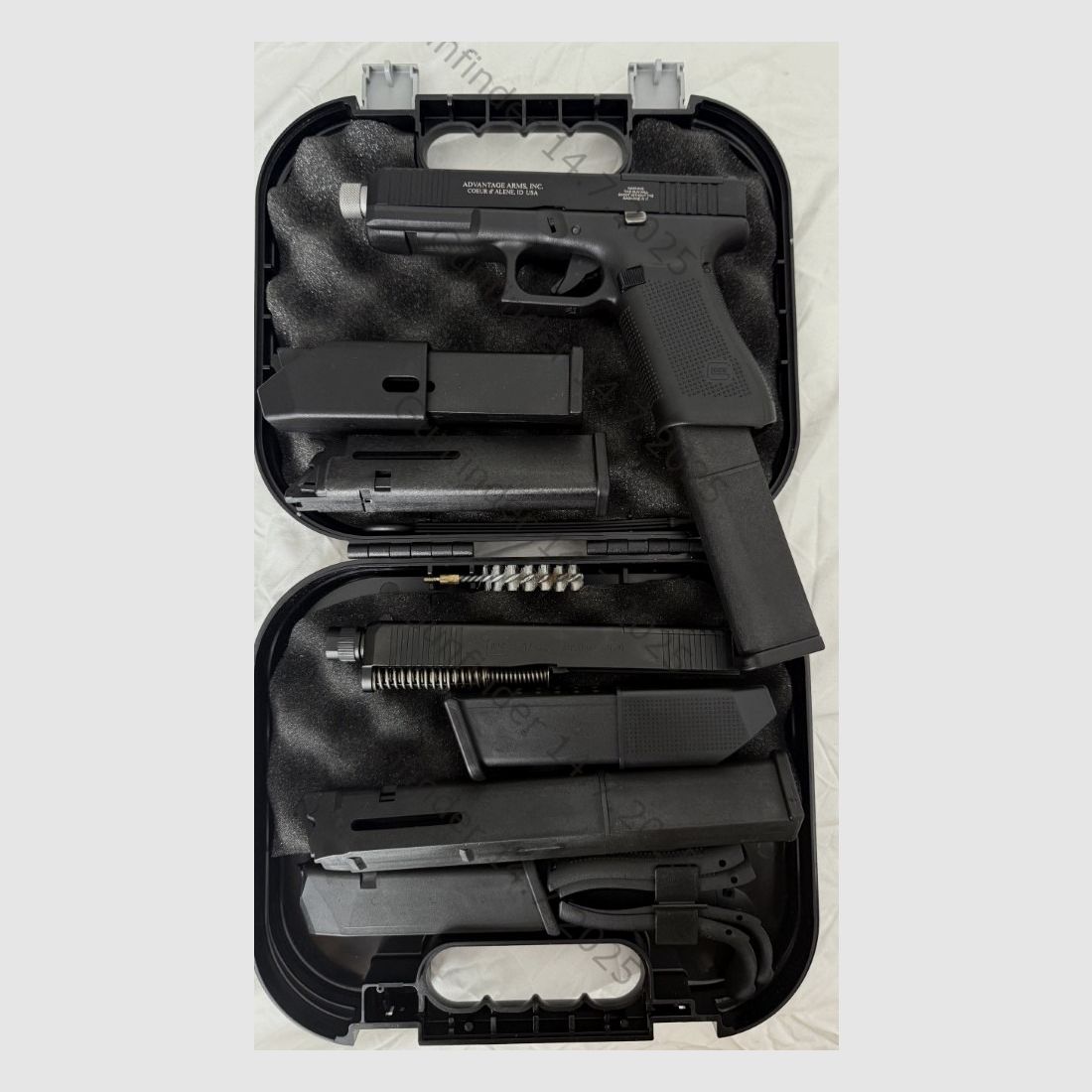 Glock 17 Gen5 MOS  9MM mit Gewinde und Advantage Arms Wechselsystem in .22lr  mit Gewinde