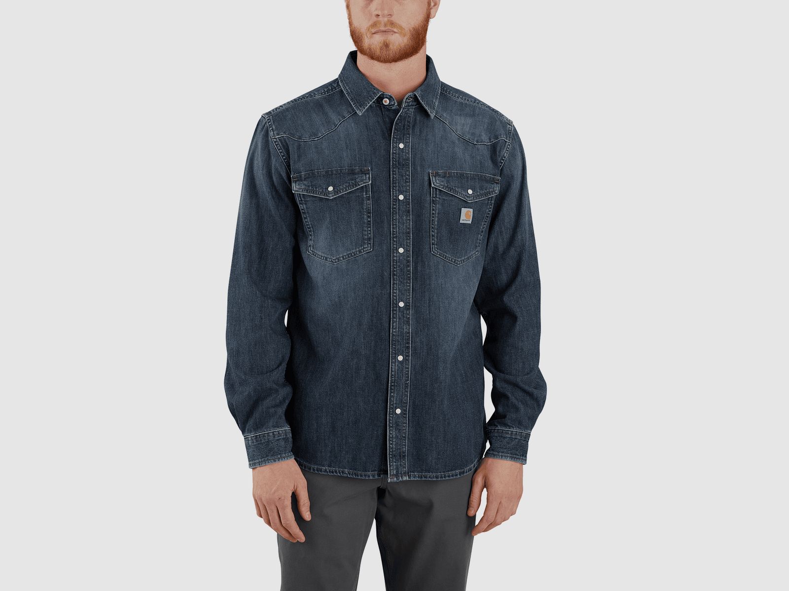 Carhartt Montana Denim Relaxed L/S Shirt Men Wyatt L