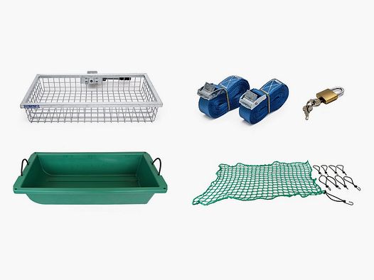 Heck-Pack Jungjägerpaket: Heckträger + Wildwanne + Abdecknetz (1000x500x175mm)