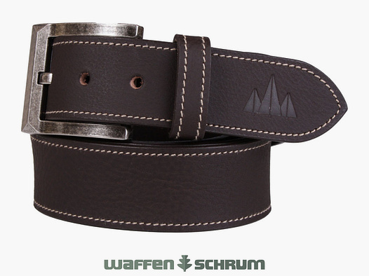 Foresta Gürtel Büffelleder mit Steppnaht Braun