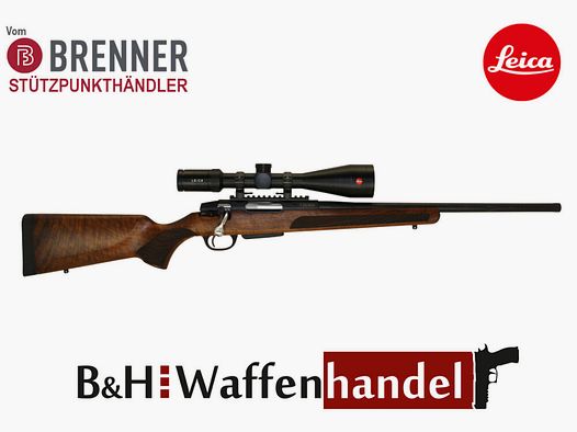 Brenner Komplettpaket:	 Brenner BR 20 Nussbaum- Vollschaft mit Leica Amplus