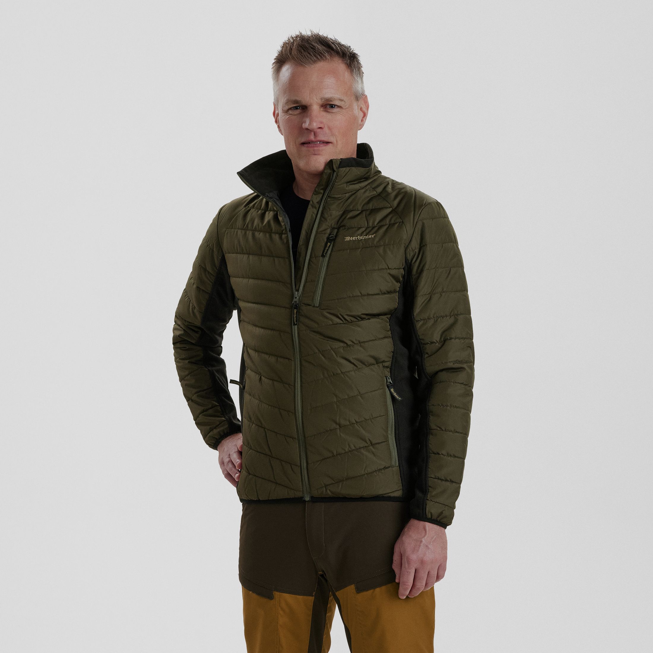 Moor Wattierte Jacke mit Softshell - Adventure Green – Größe: S