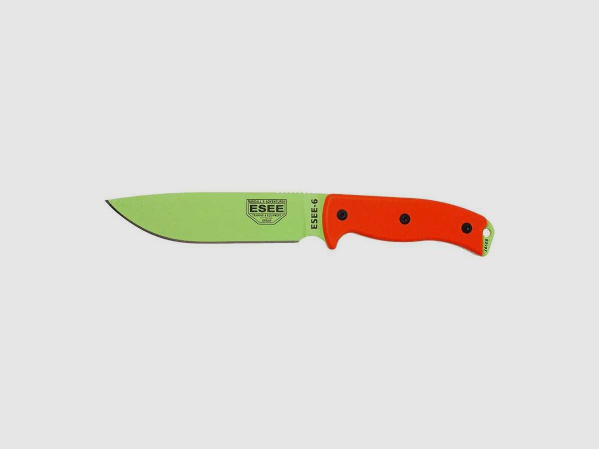 Feststehende Messer ESEE-6 - Klinge Venom Green - Orange ESEE