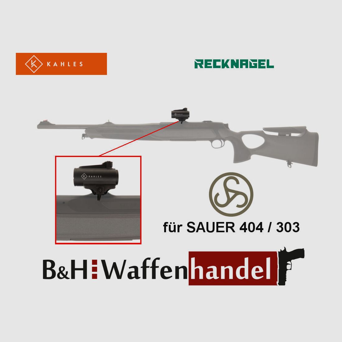 Kahles	 Helia RD-C Rotpunktvisier mit Montage f. SAUER 303/404
