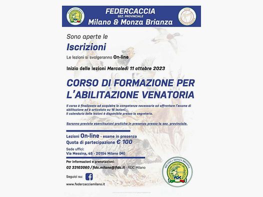 corso abilitazione venatoria