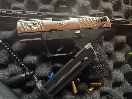 Walther P22Q Nickel 9mm PAK neuwertig mit Zubehör