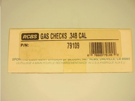GAS CHECKS RCBS KALIBER 348